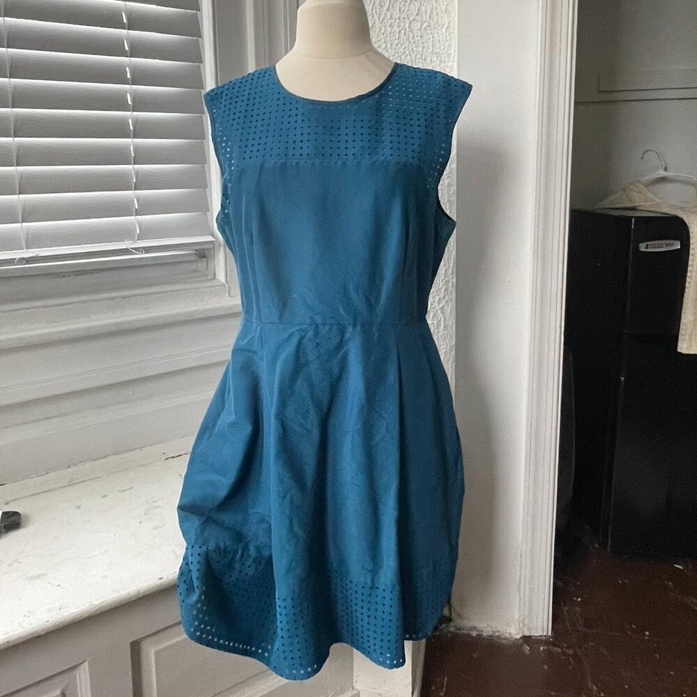 JCrew Cocktail Dress w/ Pockets in Peacock Blue